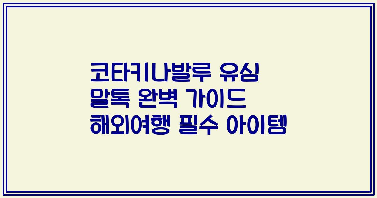 코타키나발루 유심 말톡 완벽 가이드 해외여행 필수 아이템